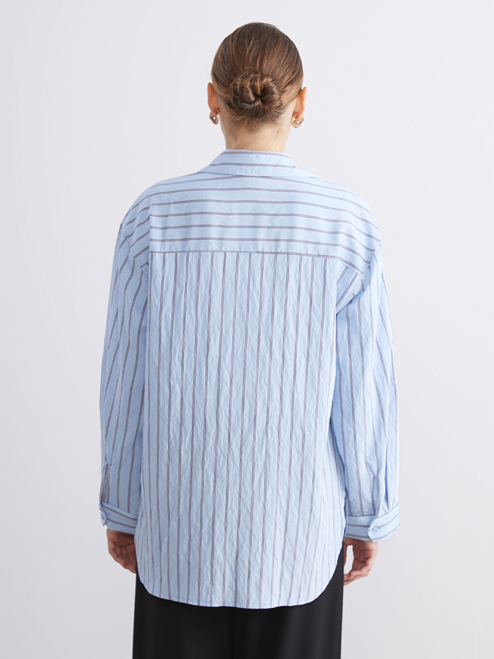 LCW Modest Striped Women's Shirt Tunic -W5JN18Z8-LEN