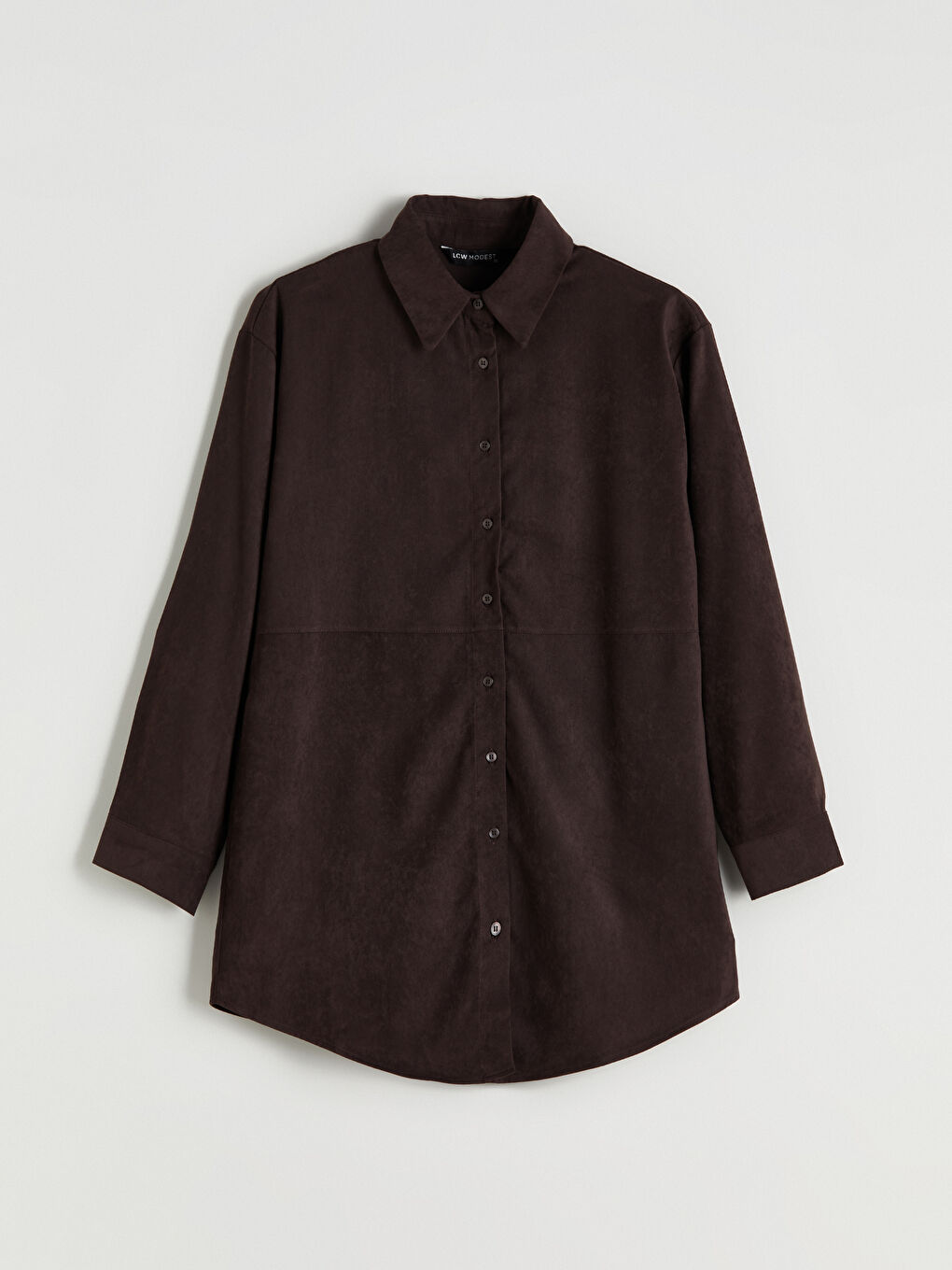 Faux Suede Women's Shirt Tunic-4