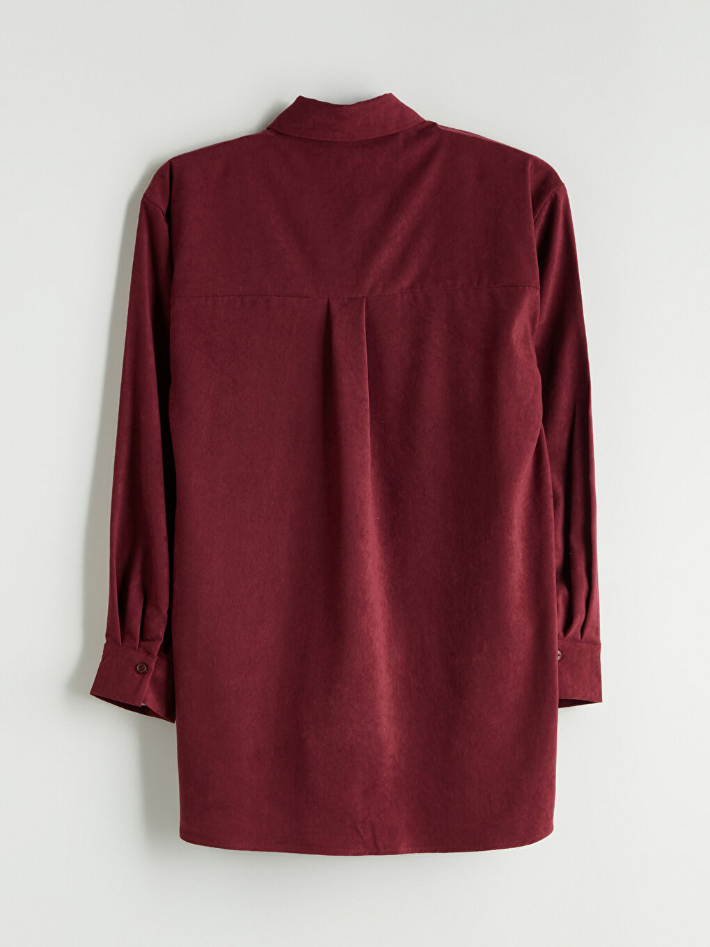 Bordo Süet Görünümlü Kadın Gömlek Tunik-7