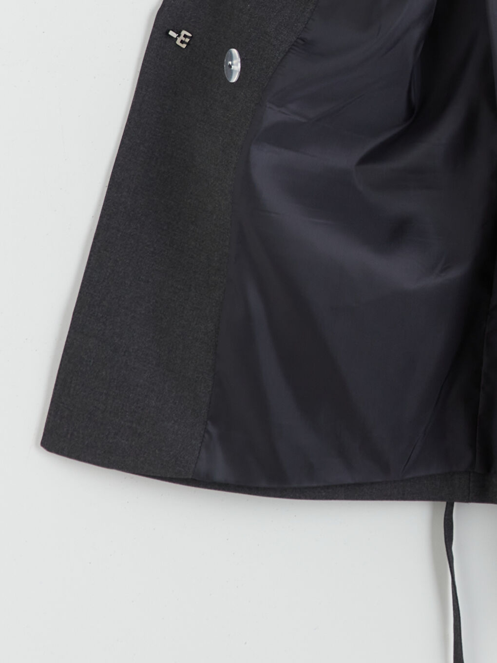 Antrasit Beli Kuşaklı Kadın Blazer Ceket-6