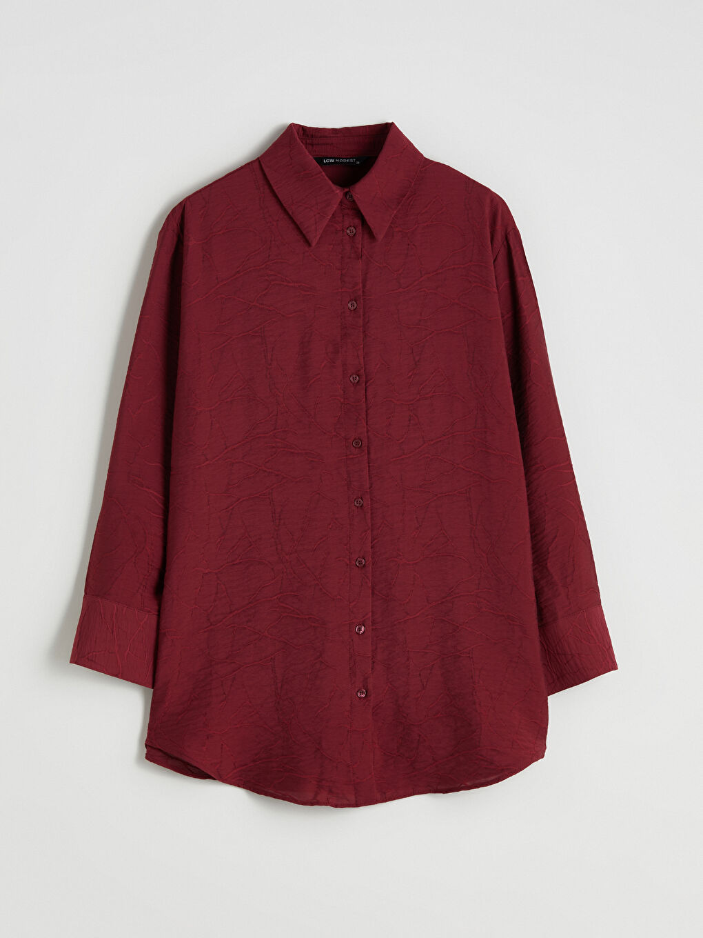 Bordo Nakışlı Kadın Gömlek Tunik-4