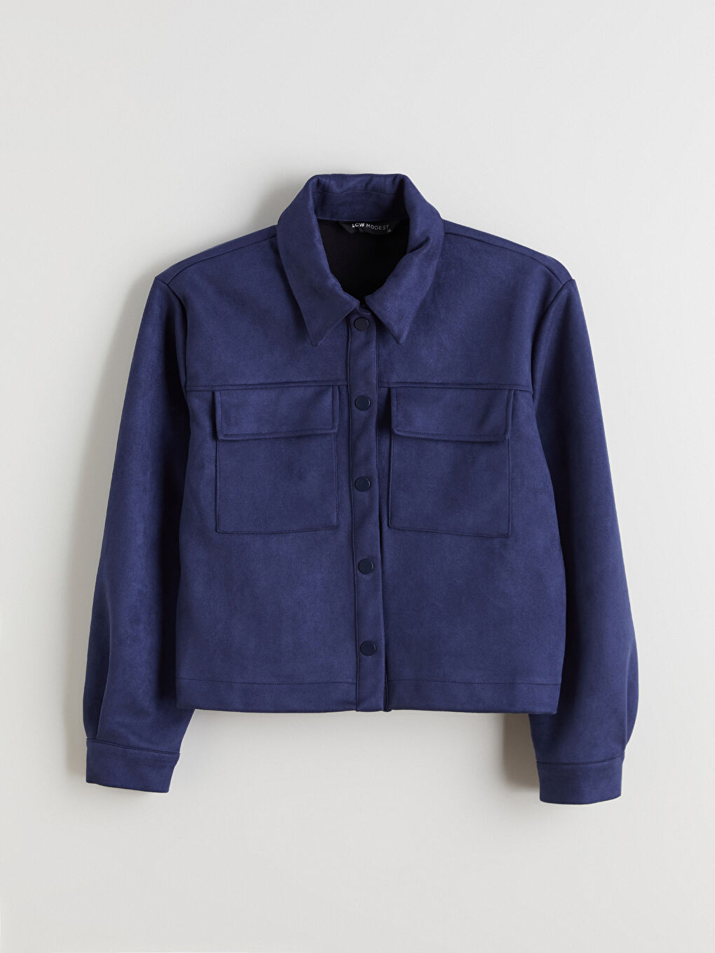 Lacivert Kadın Süet Görünümlü Ceket-8