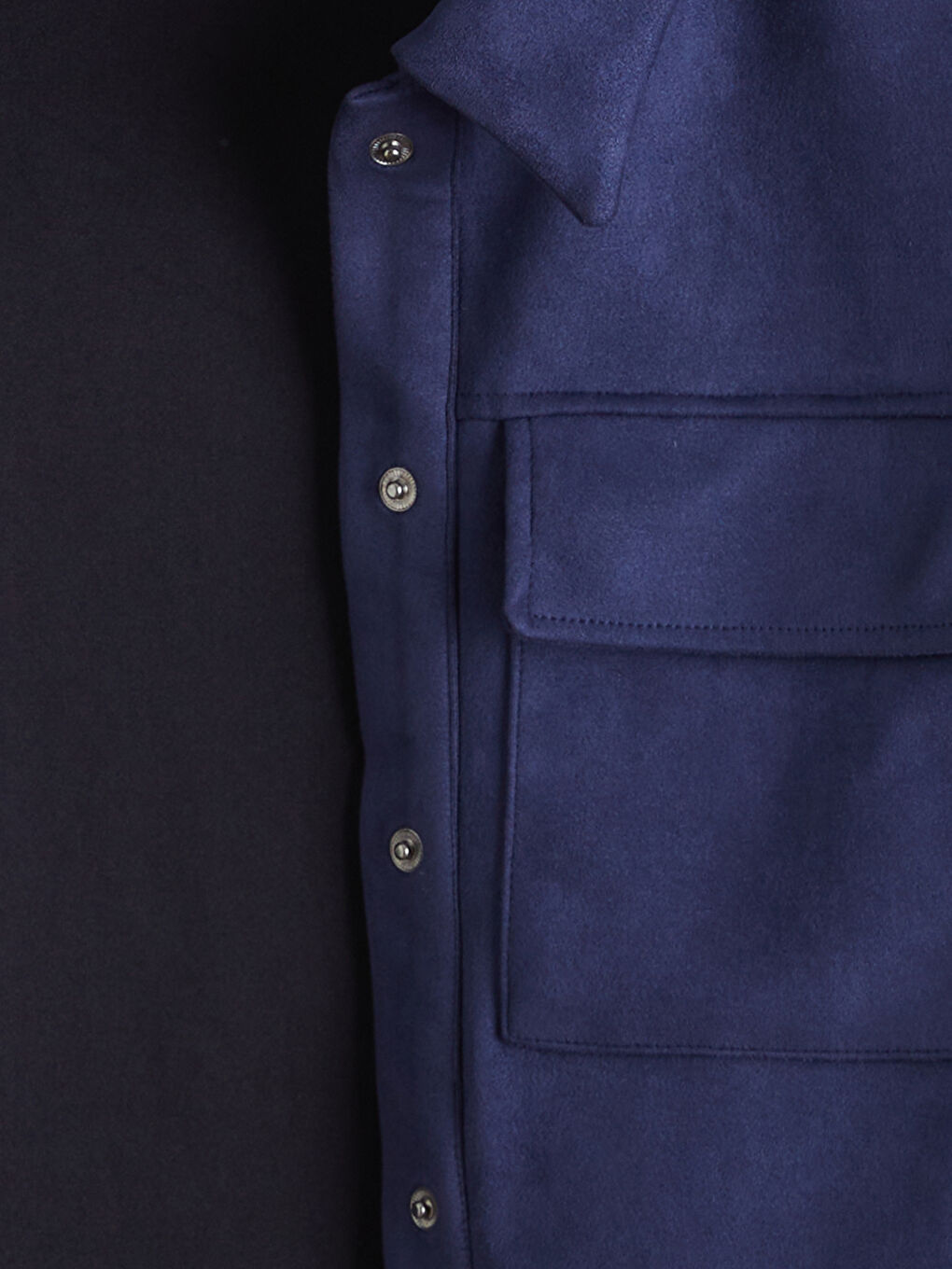 Lacivert Kadın Süet Görünümlü Ceket-9