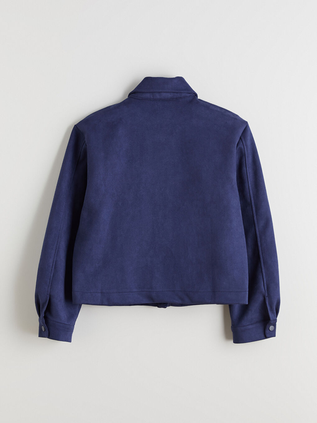 Lacivert Kadın Süet Görünümlü Ceket-10