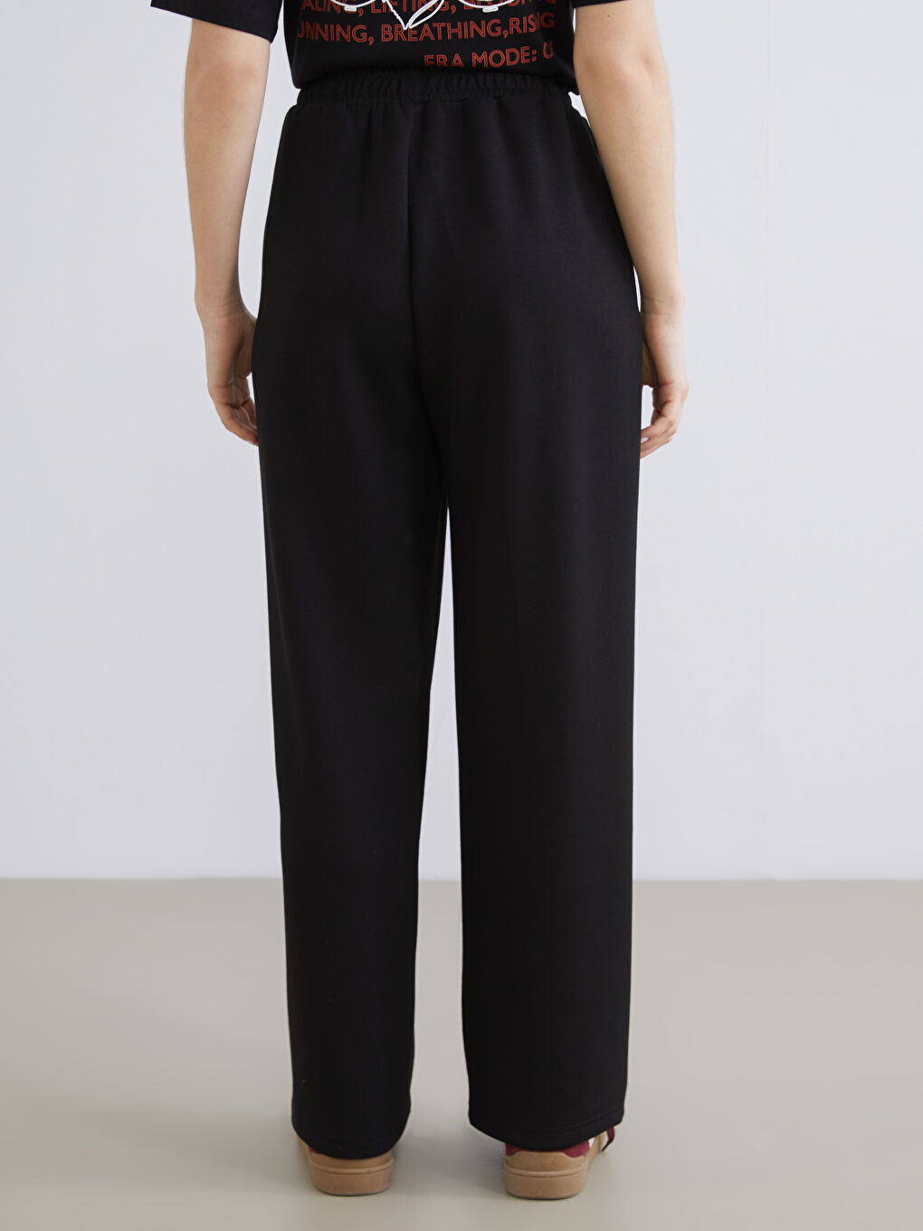 Siyah Beli Lastikli Soft Touch Kadın Eşofman Altı-2