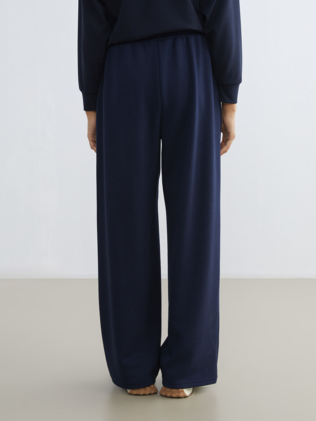 Lacivert Beli Lastikli Soft Touch Kadın Eşofman Altı-3