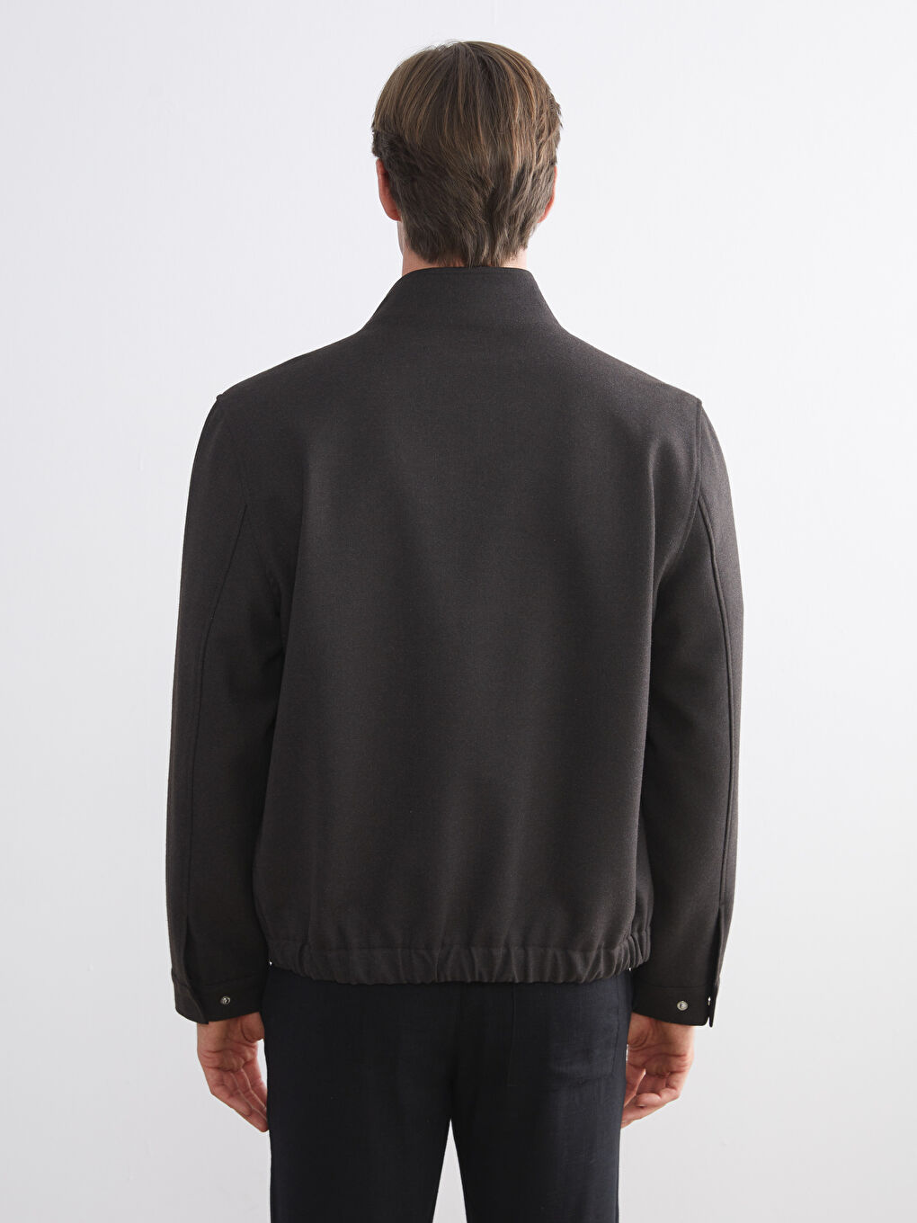 Funnel Neck Long Sleeve Men's Coat-4