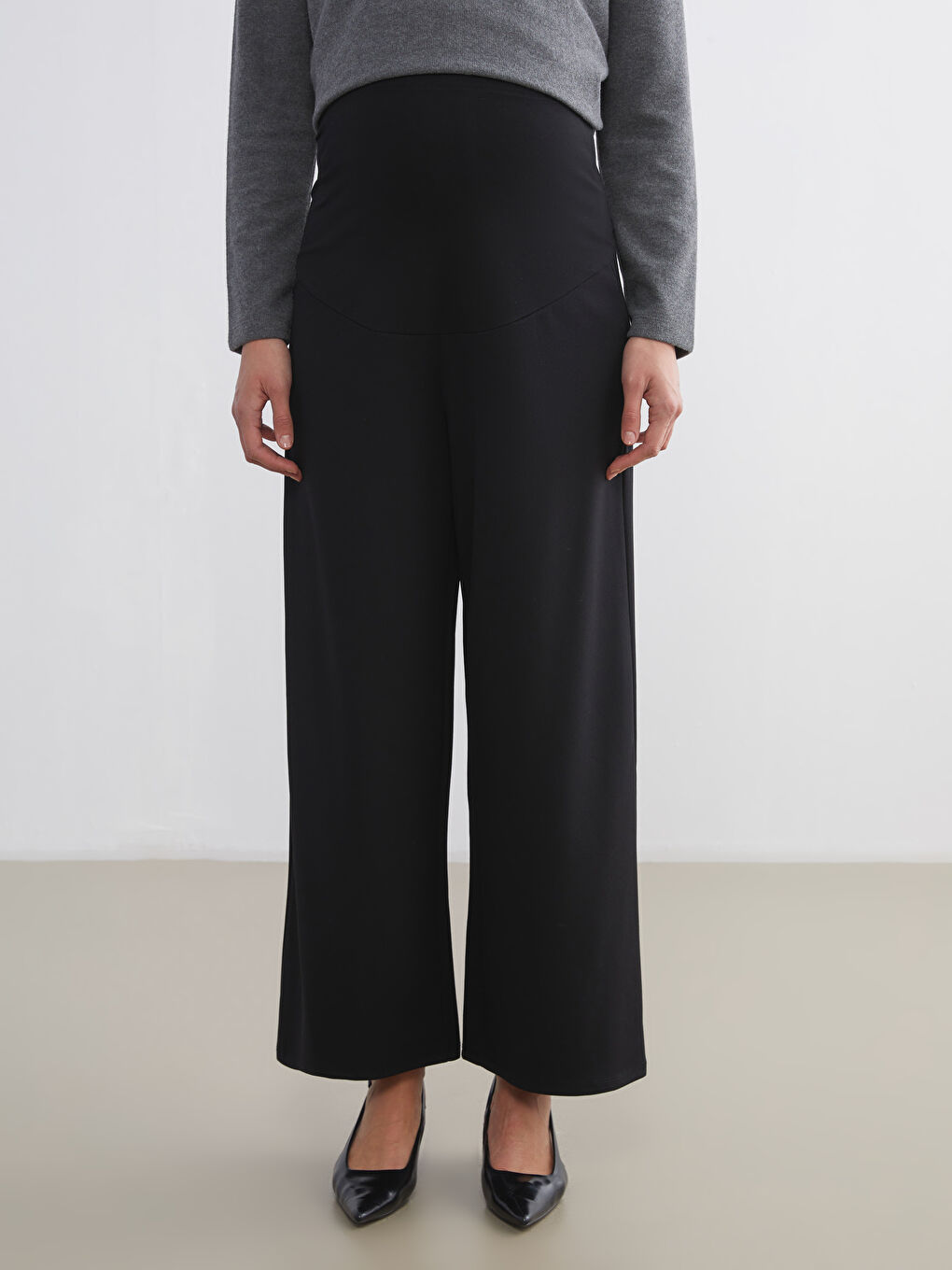 Siyah Karın Panelli Hamile Pantolon-2