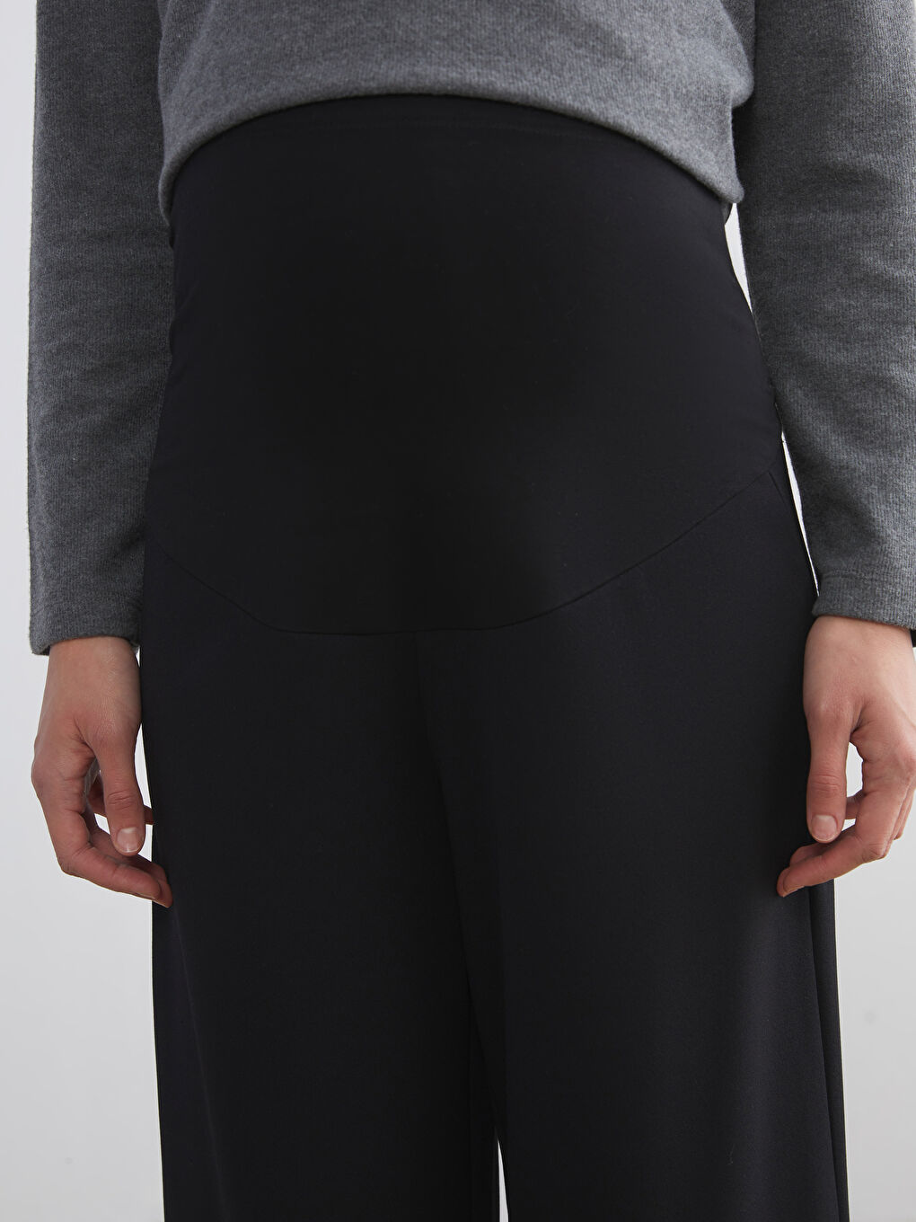 Siyah Karın Panelli Hamile Pantolon-3