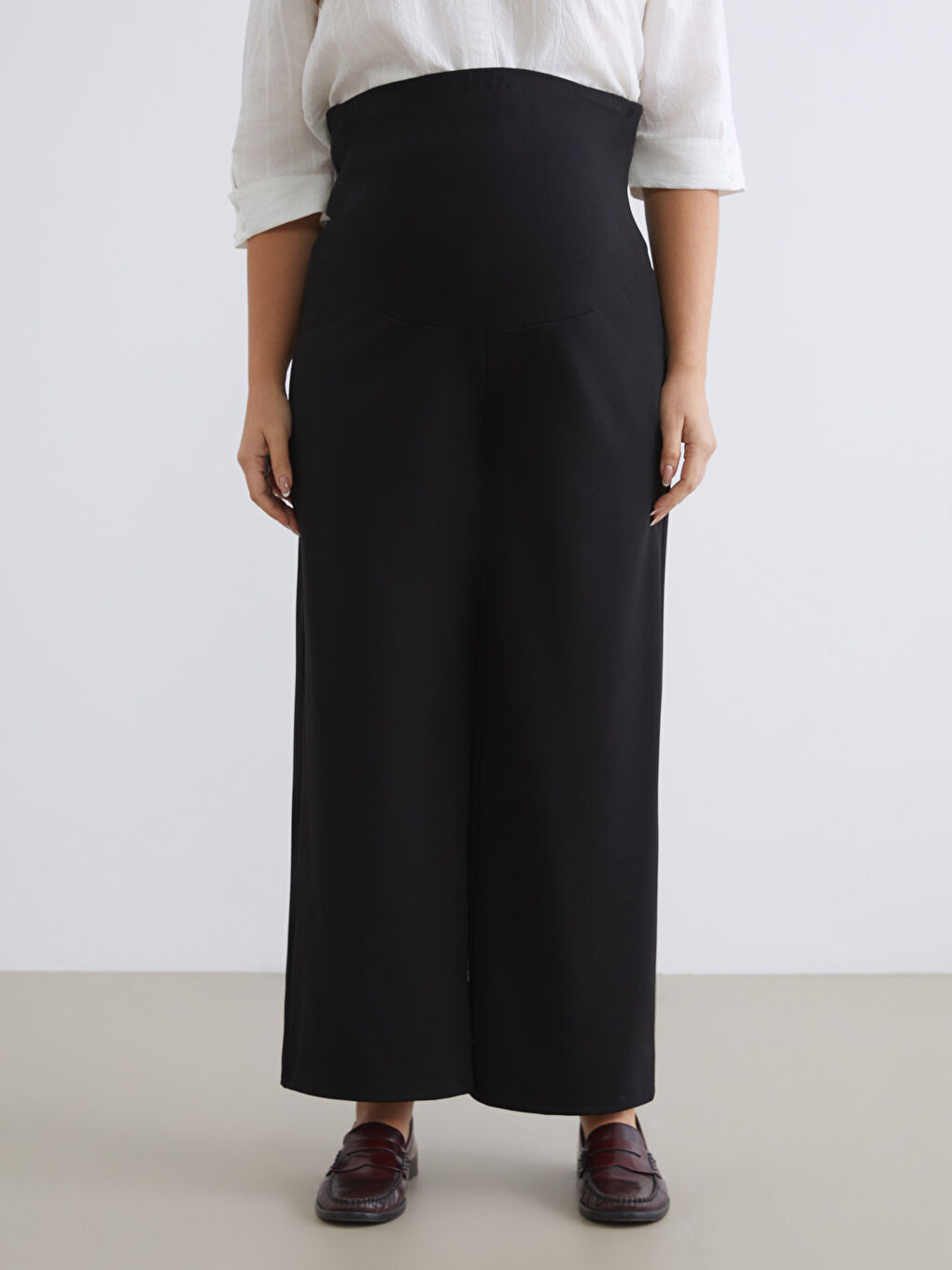 Siyah Karın Panelli Hamile Pantolon-5