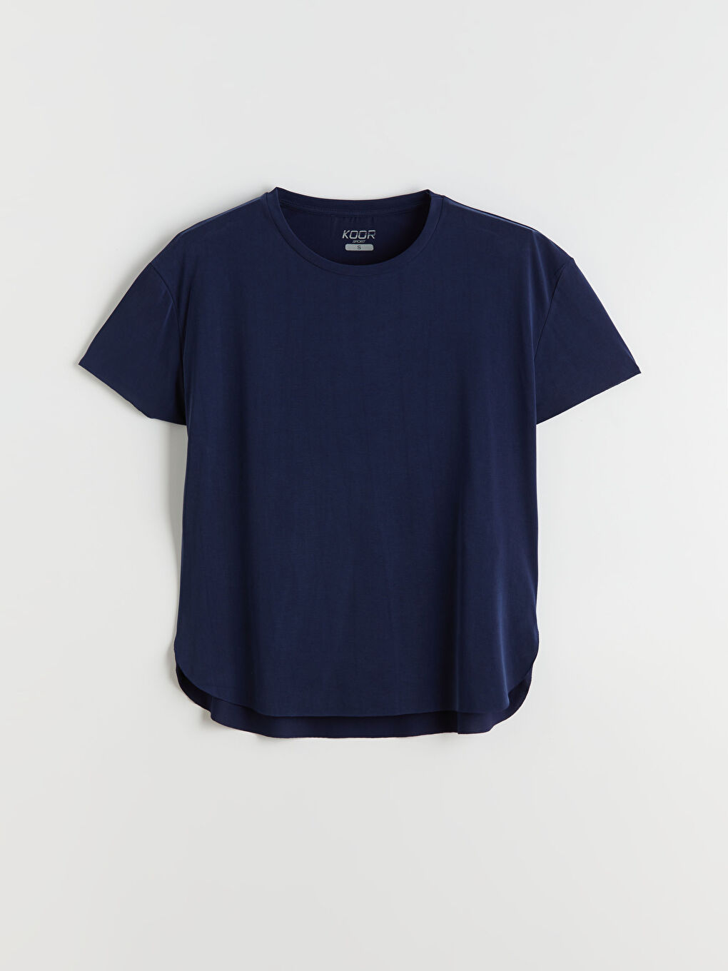 Lacivert Bisiklet Yaka Modal Karışımlı Kadın Spor Tişört-4
