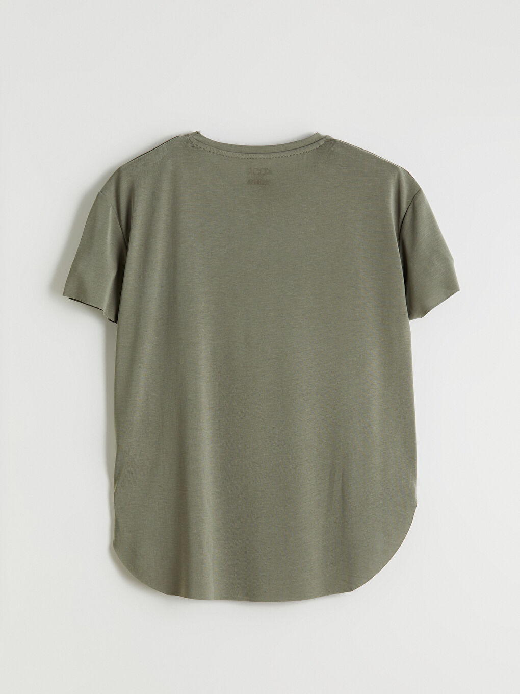 Haki Bisiklet Yaka Modal Karışımlı Kadın Spor Tişört-5