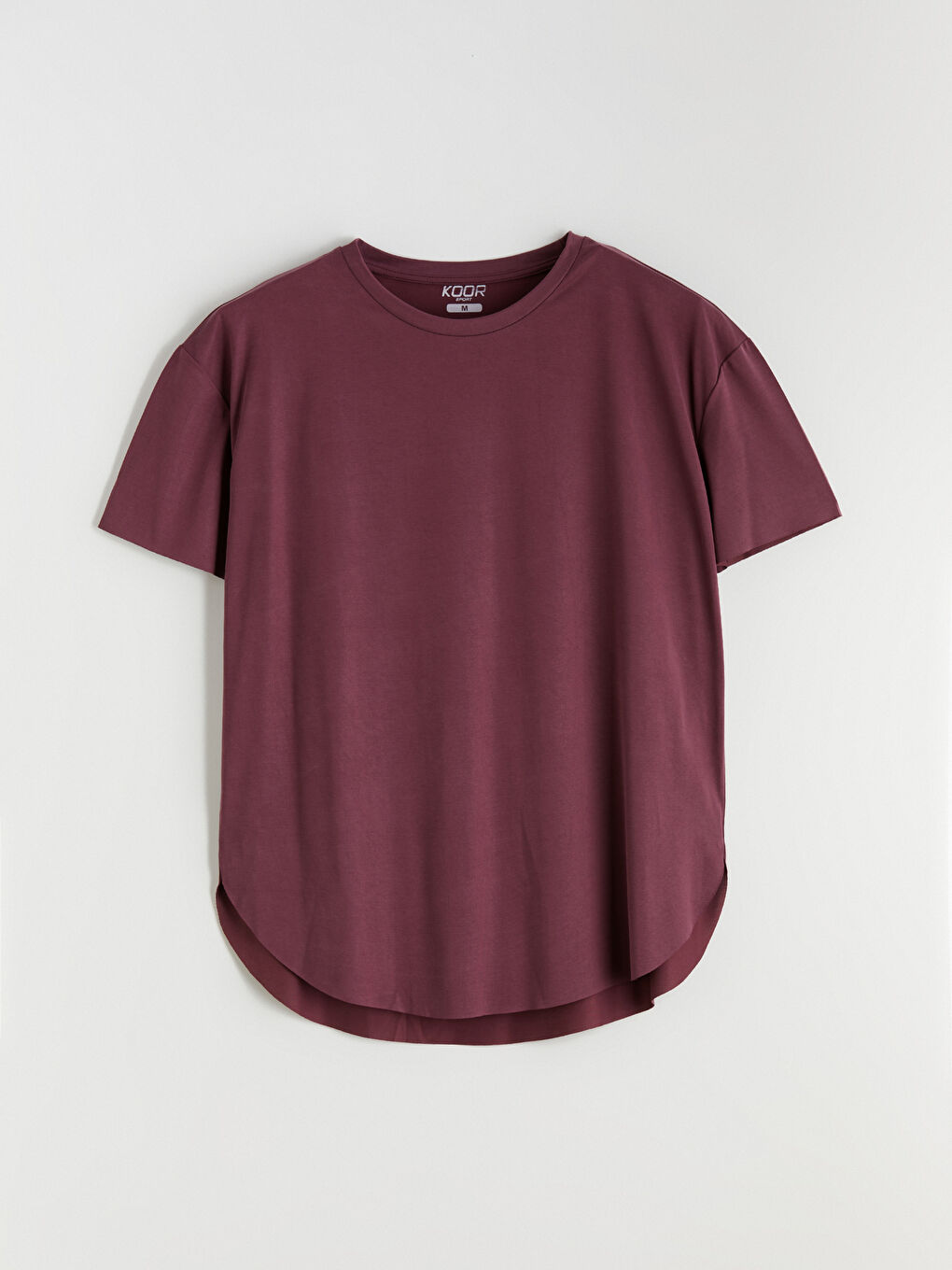 Bordo Bisiklet Yaka Modal Karışımlı Kadın Spor Tişört-4