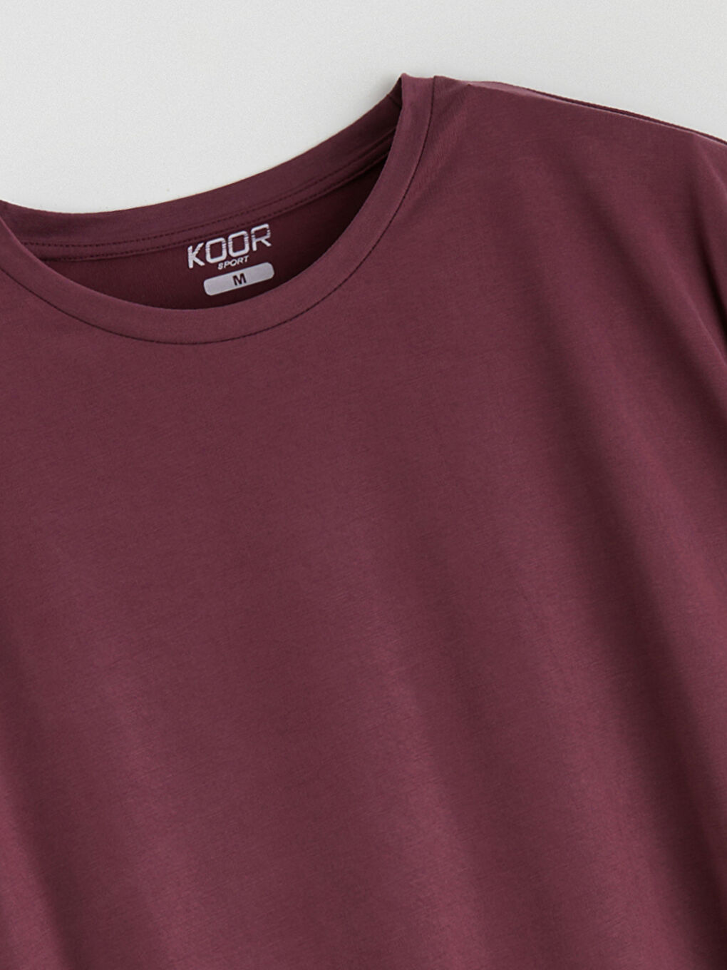 Bordo Bisiklet Yaka Modal Karışımlı Kadın Spor Tişört-5