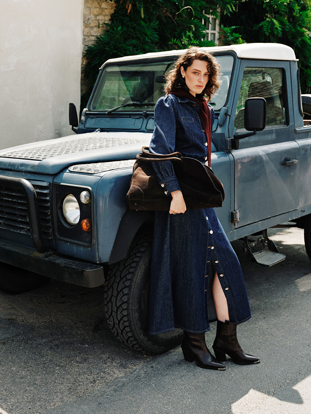 تنورة جينز نيلي امرأة-1