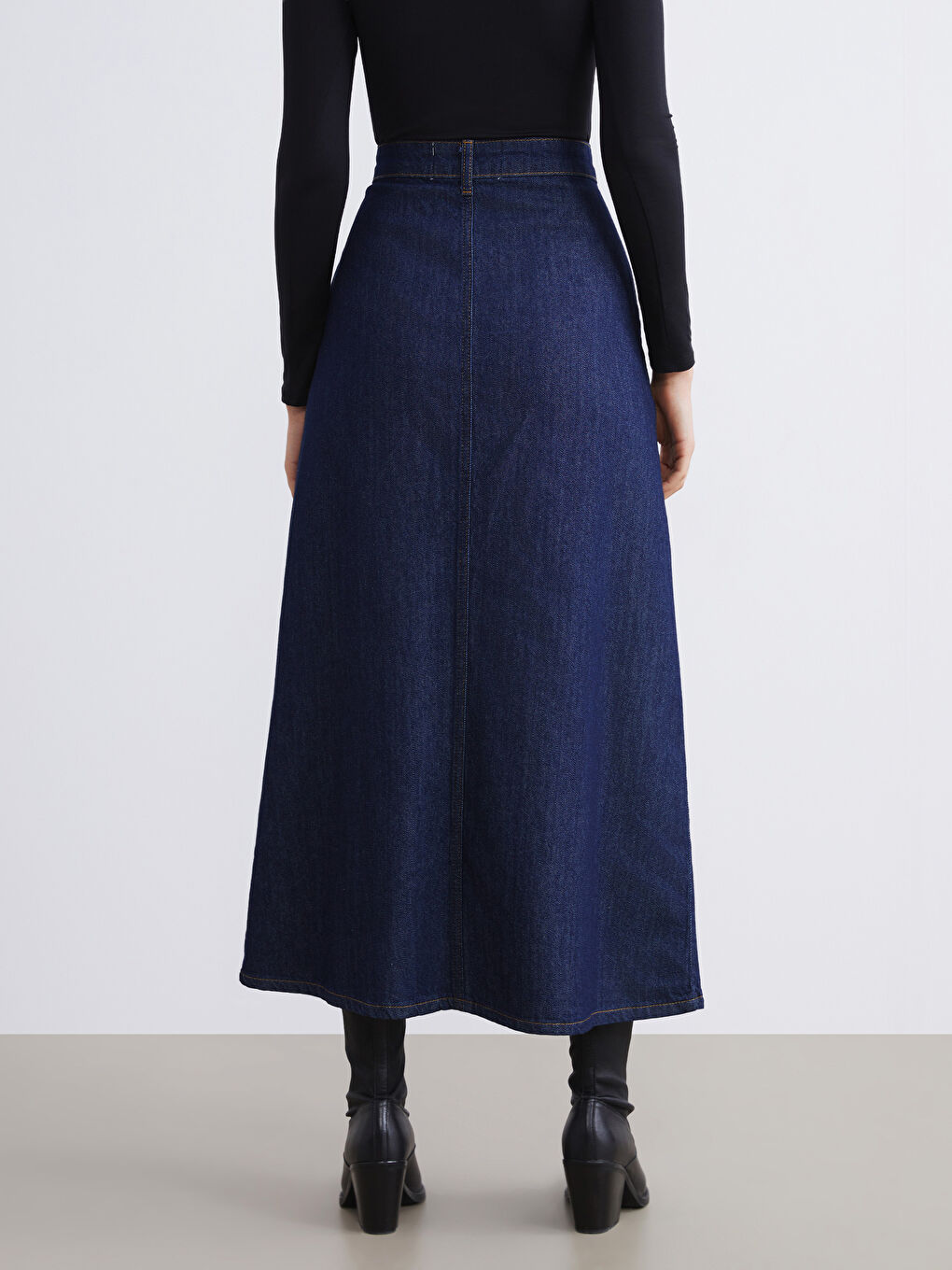 تنورة جينز نيلي امرأة-6