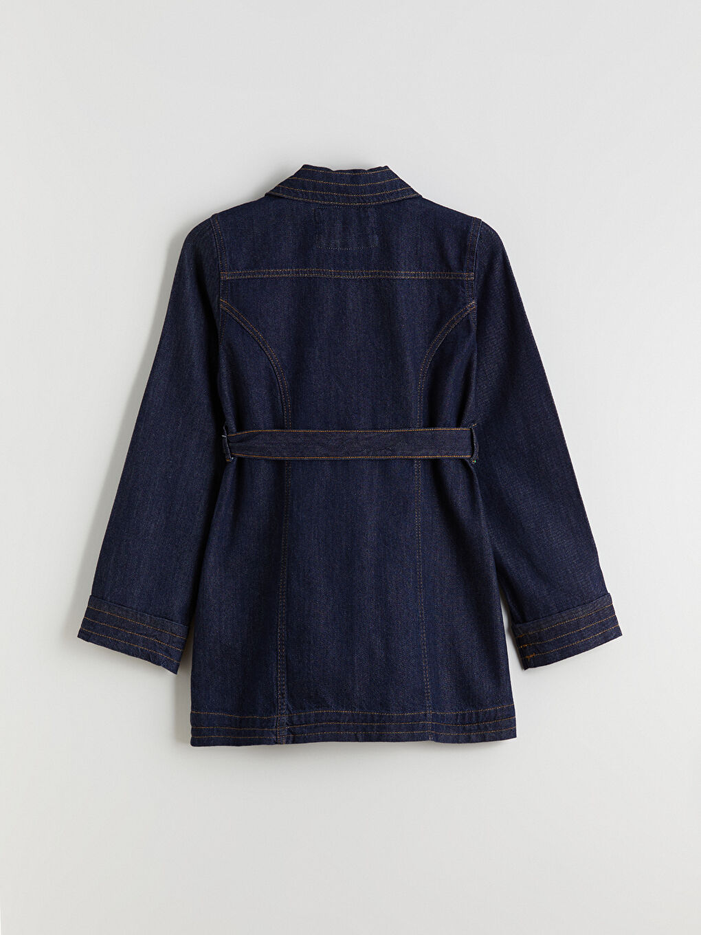 Collared Neck Women's Denim Jacket-7