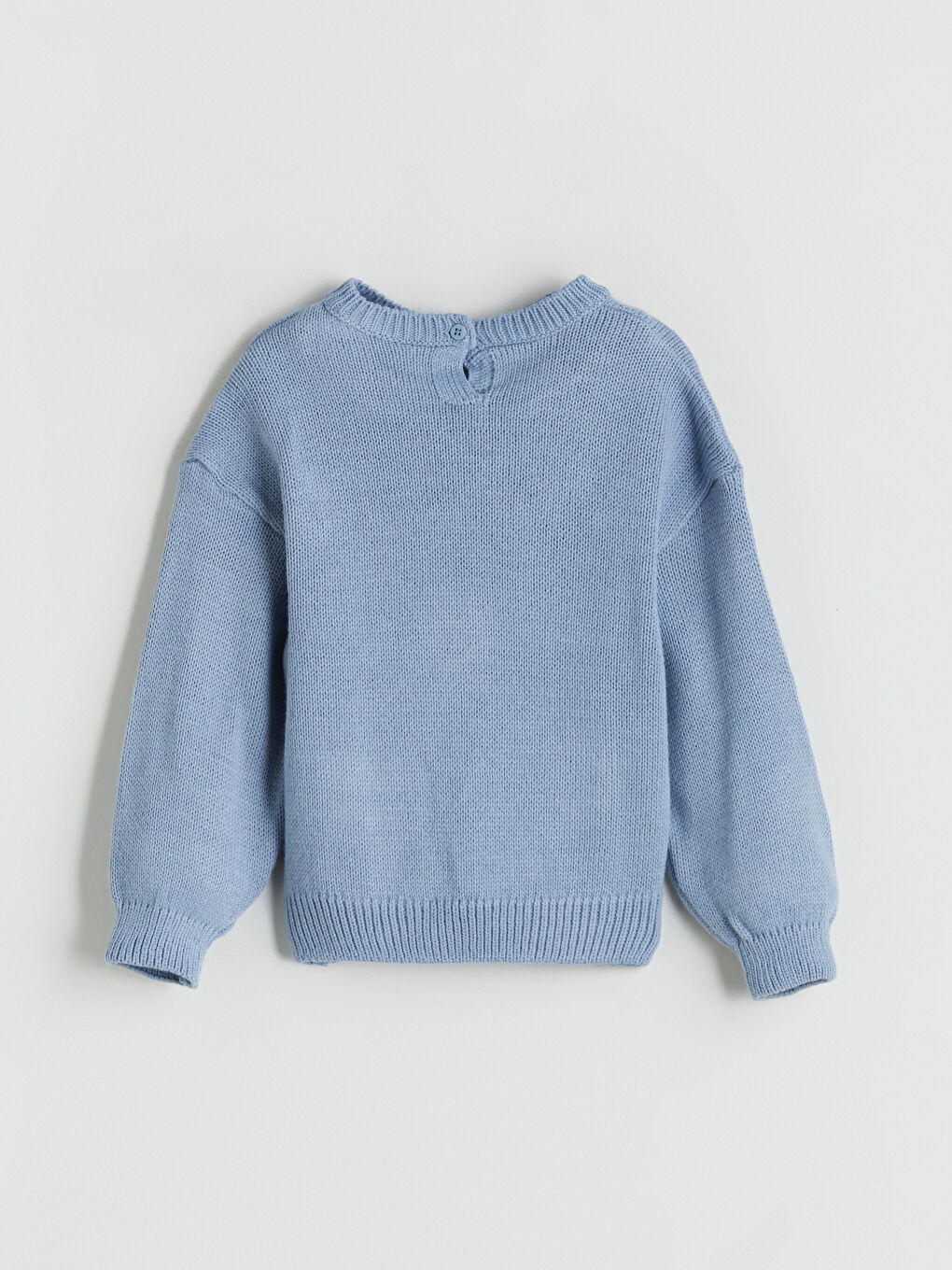 Mavi Bisiklet Yaka Nakışlı Uzun Kollu Kız Çocuk Kazak-5