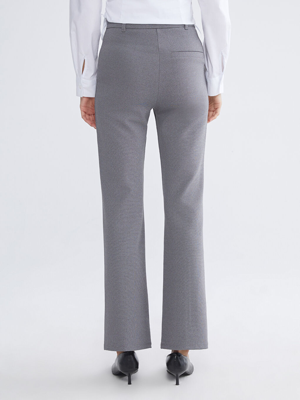 Antrasit Dar Fit İspanyol Paça Kadın Pantolon-3