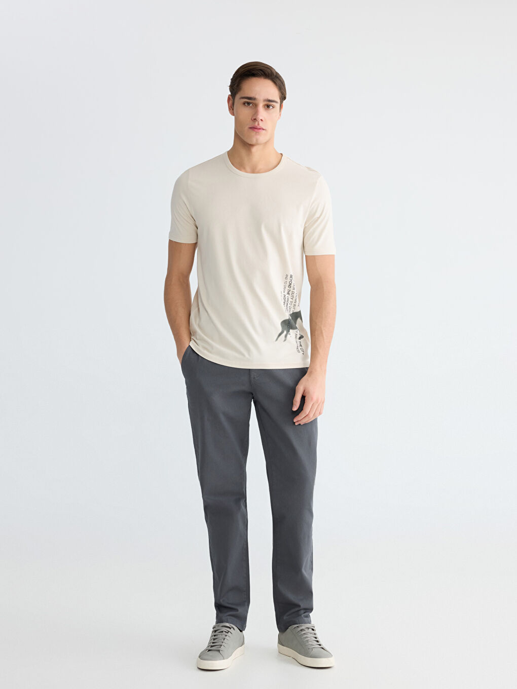 Majica sa okruglim izrezom, štampana, džersi, za muškarce-1