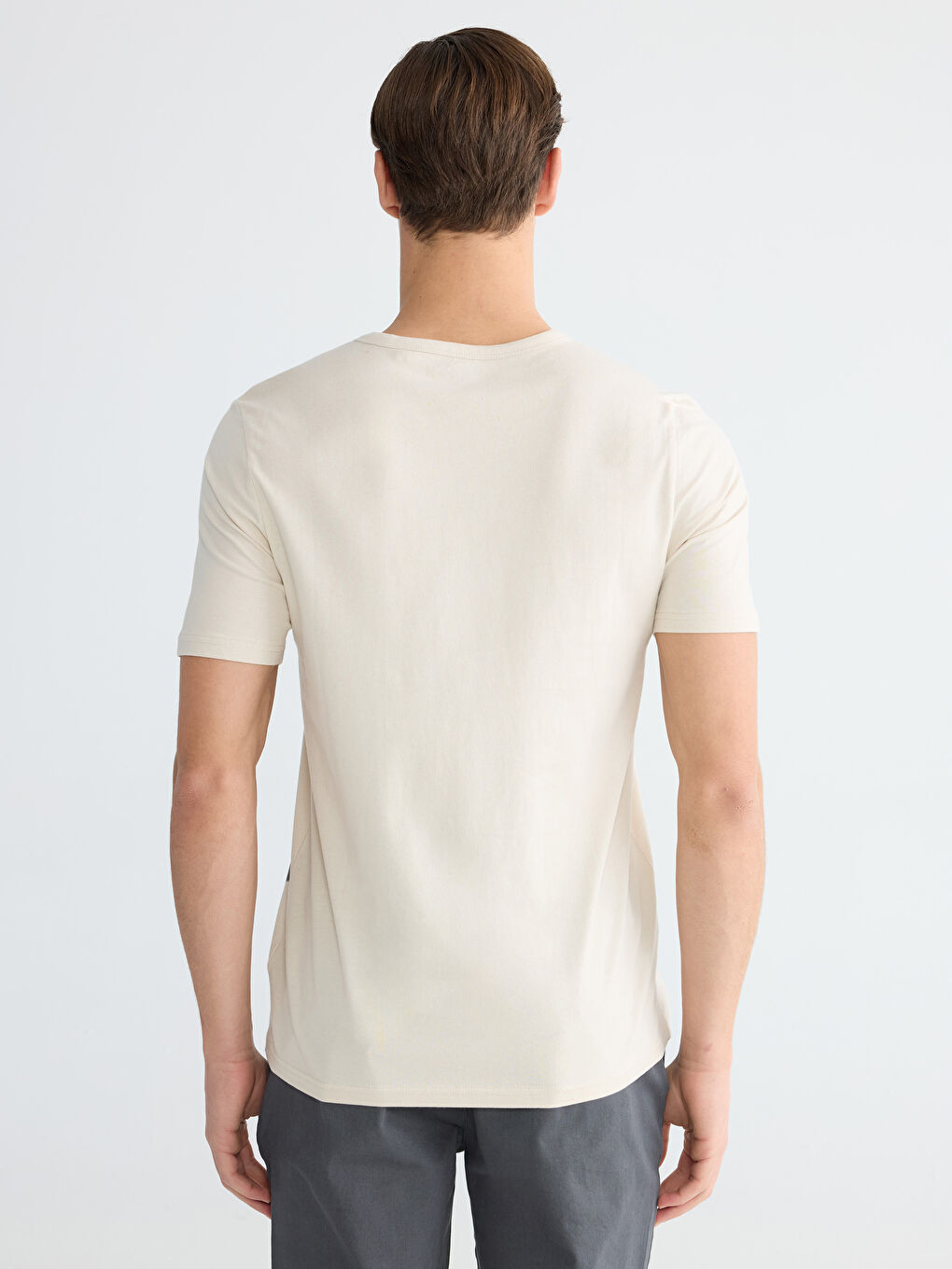 Majica sa okruglim izrezom, štampana, džersi, za muškarce-3