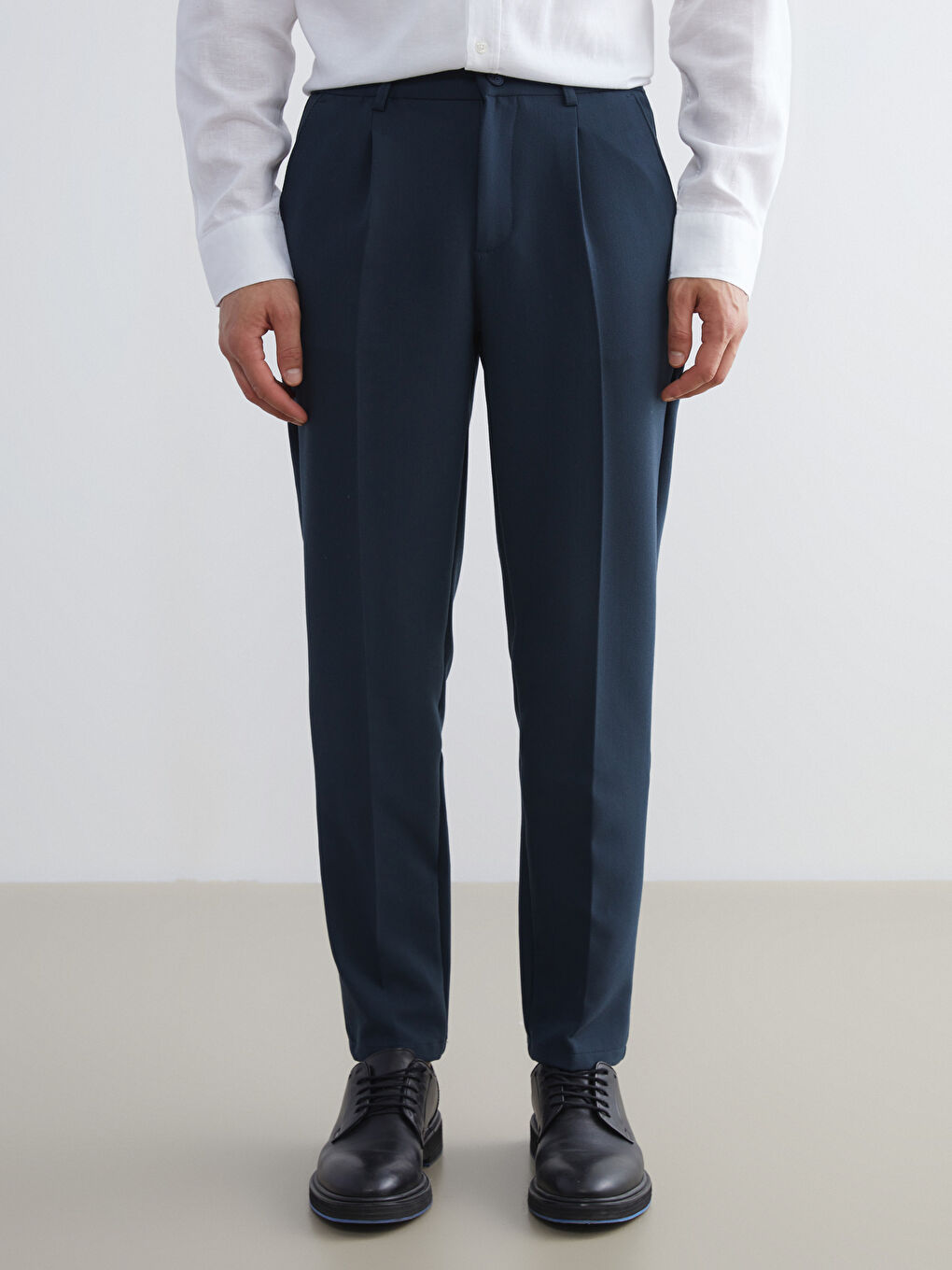 Petrol Standart Kalıp Erkek Pantolon-5