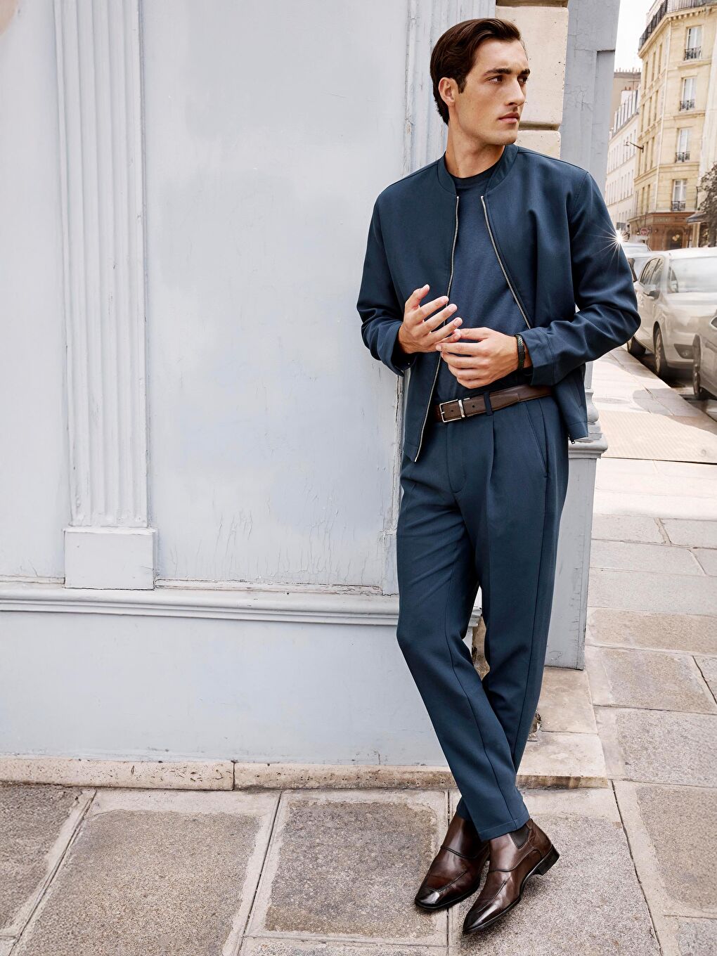 Petrol Standart Kalıp Erkek Pantolon-1