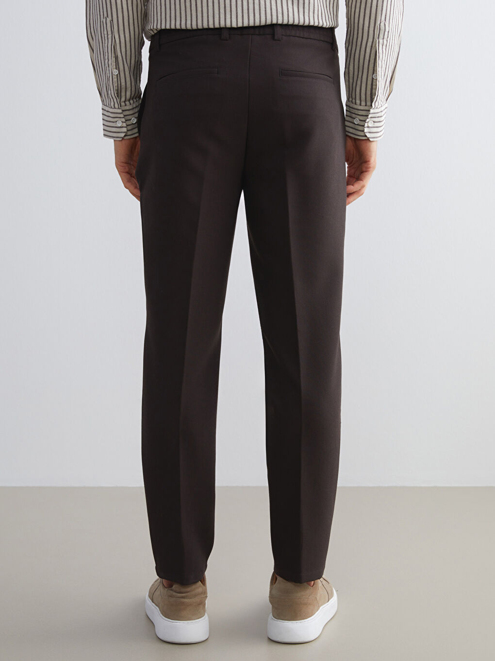 Kahverengi Standart Kalıp Erkek Pantolon-3