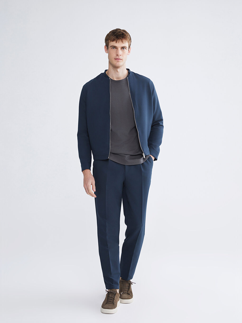 Petrol Standart Kalıp Erkek Pantolon-3