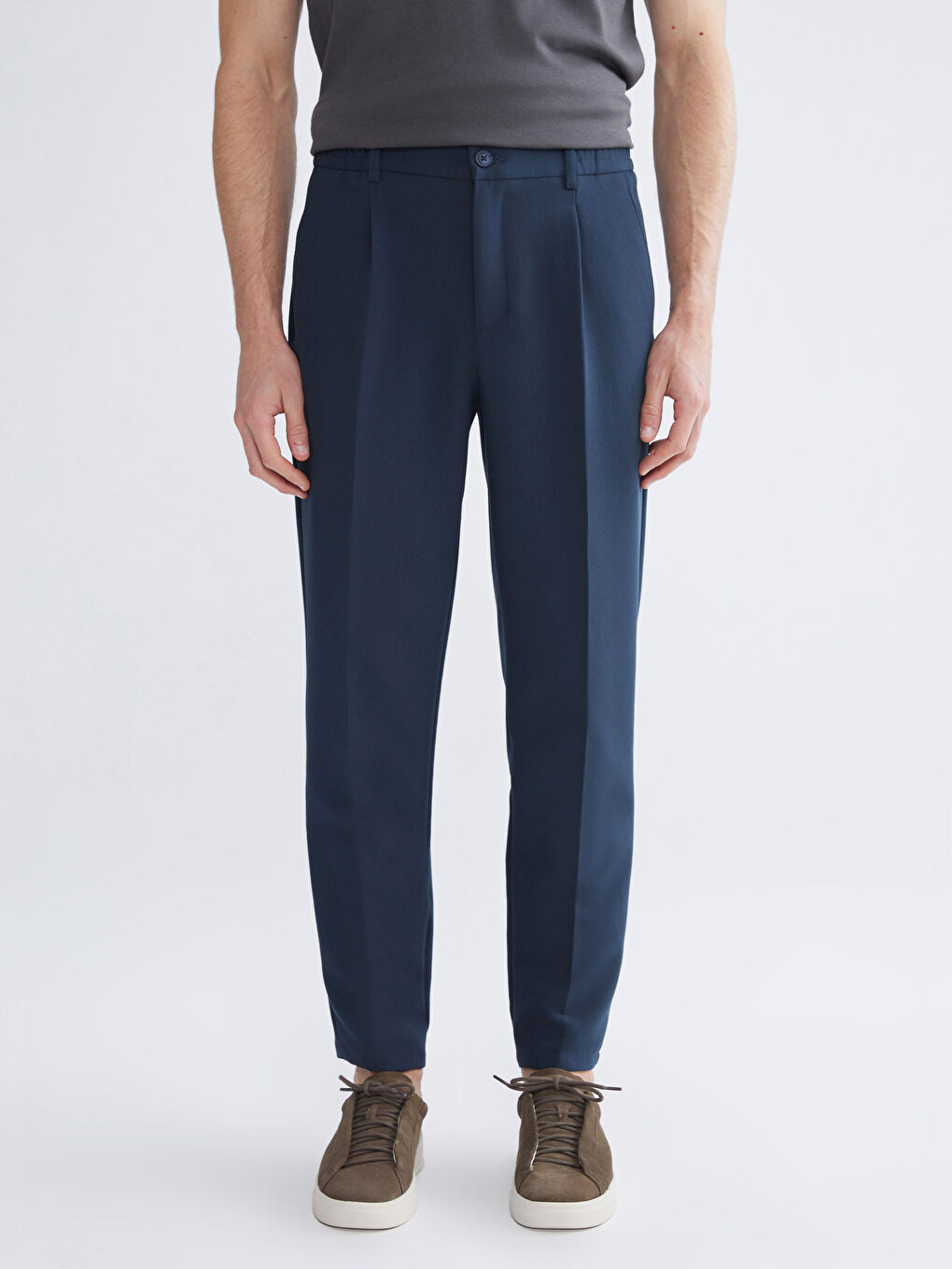 Petrol Standart Kalıp Erkek Pantolon-4