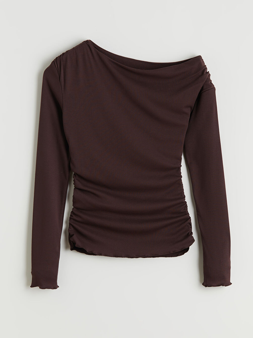 Slash Neck Ruched Blouse-5