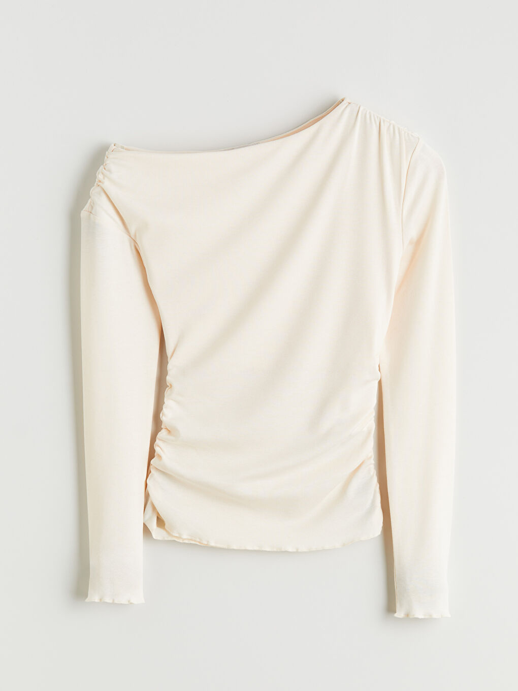 Slash Neck Ruched Blouse-4