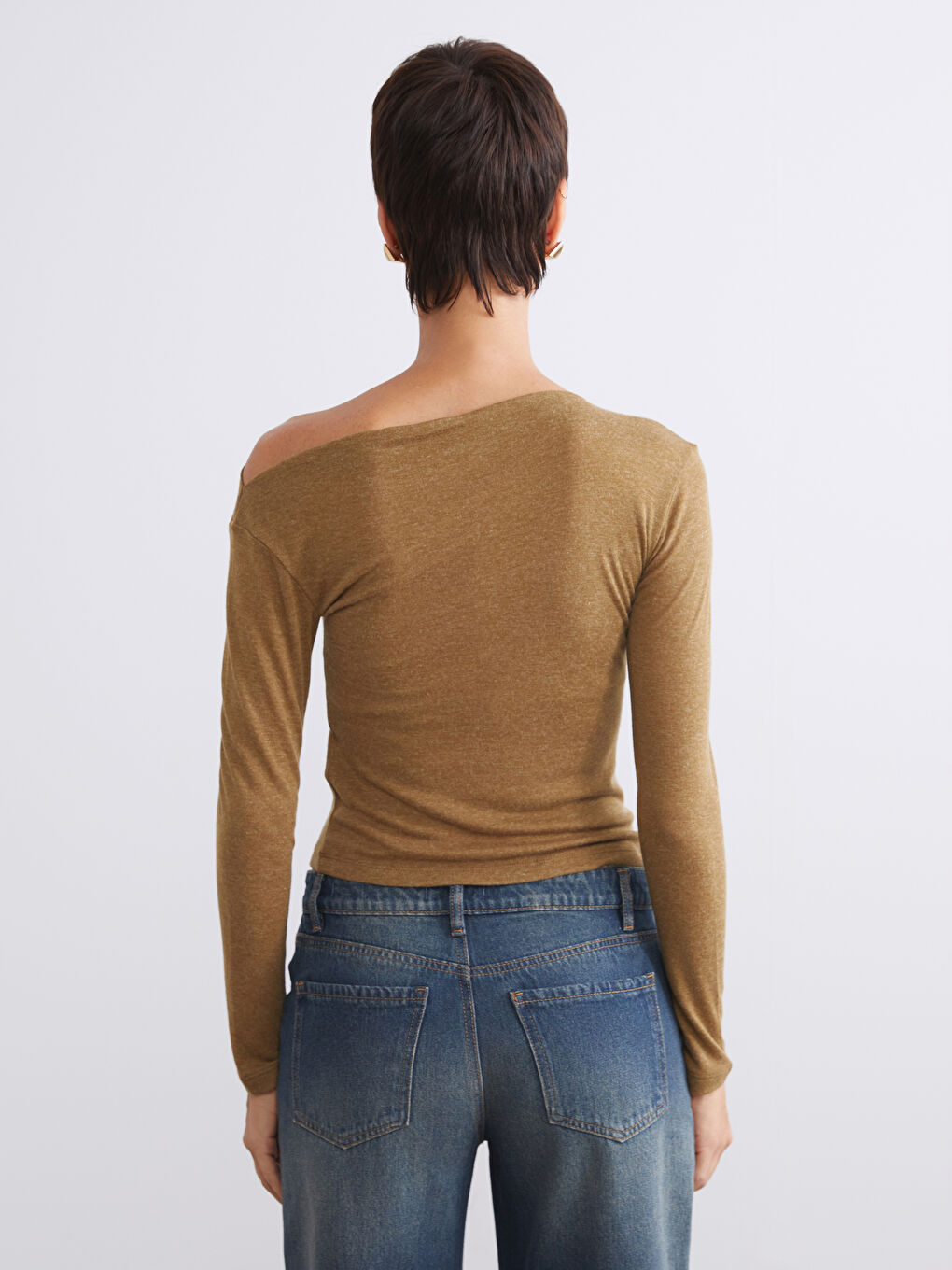 Draped Neck Ruched Blouse-3