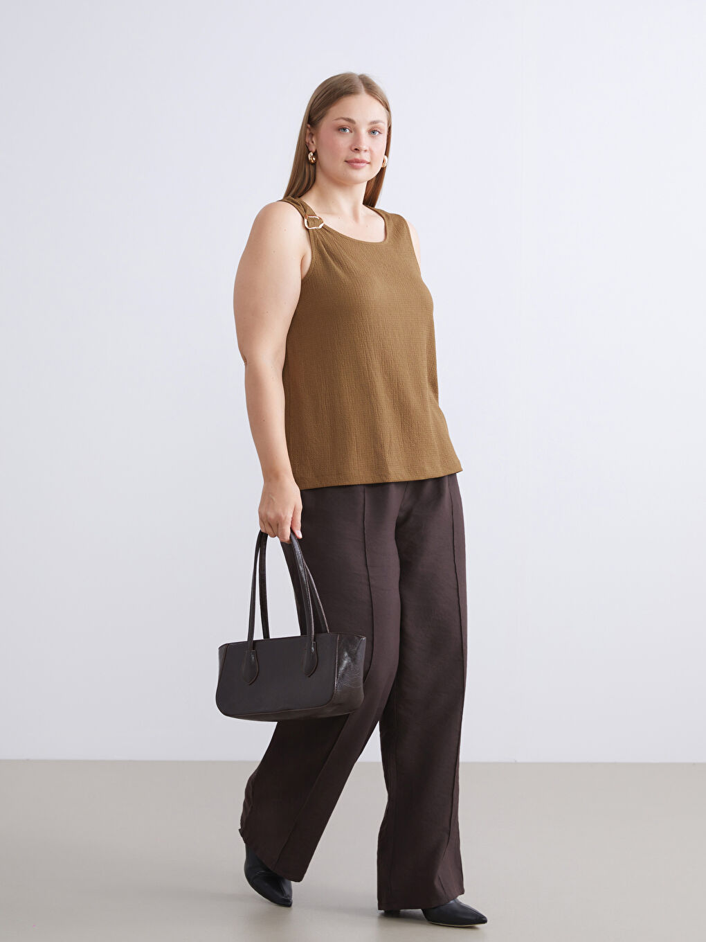 Crew Neck Textured Blouse-5