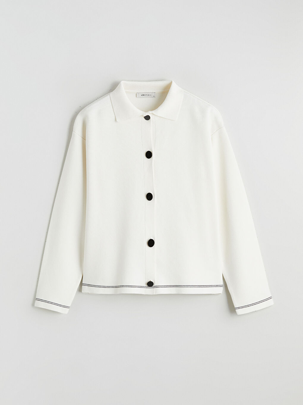 Collared Neck Women's Knitwear Cardigan-4