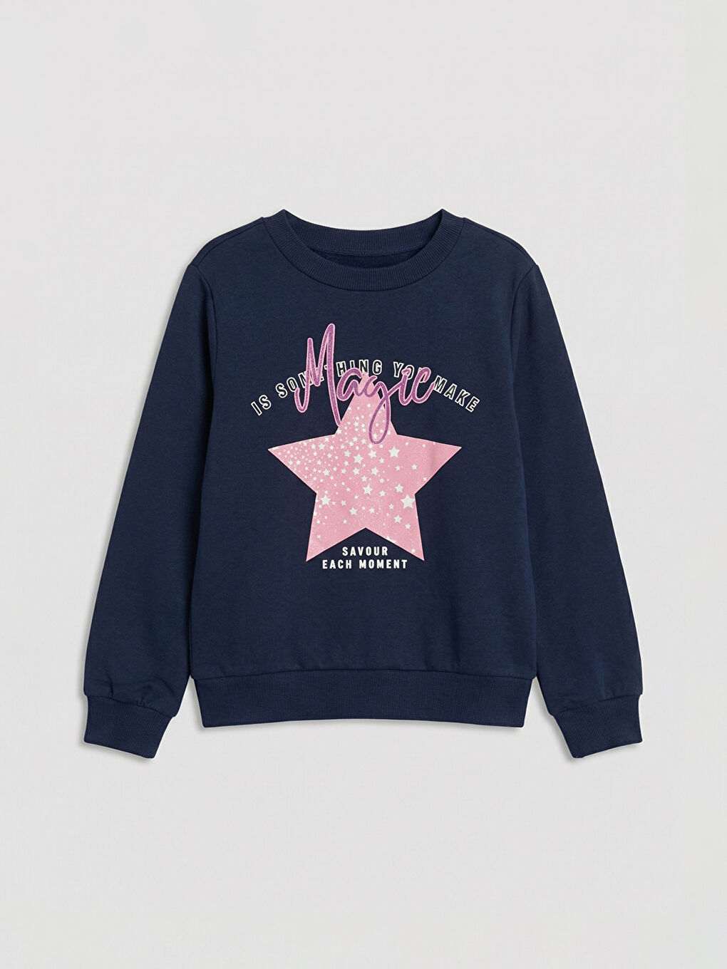 Свитшот с круглым вырезом, с принтом, толстый, для девочек