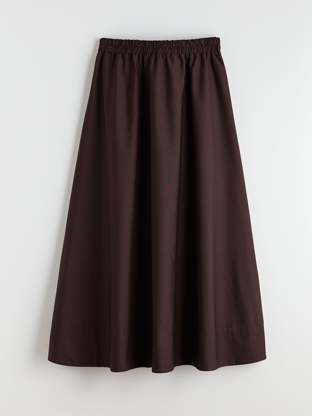 Kahverengi Beli Lastikli Kloş Etek-4