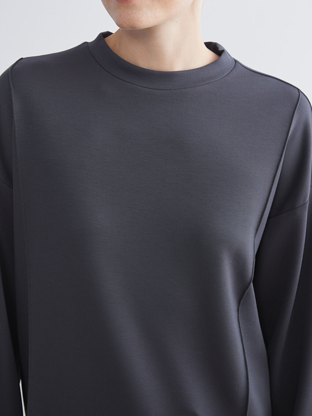 LCW Modest Crew Neck Women's Sweatshirt Tunic -W5JO32Z8-R4Q