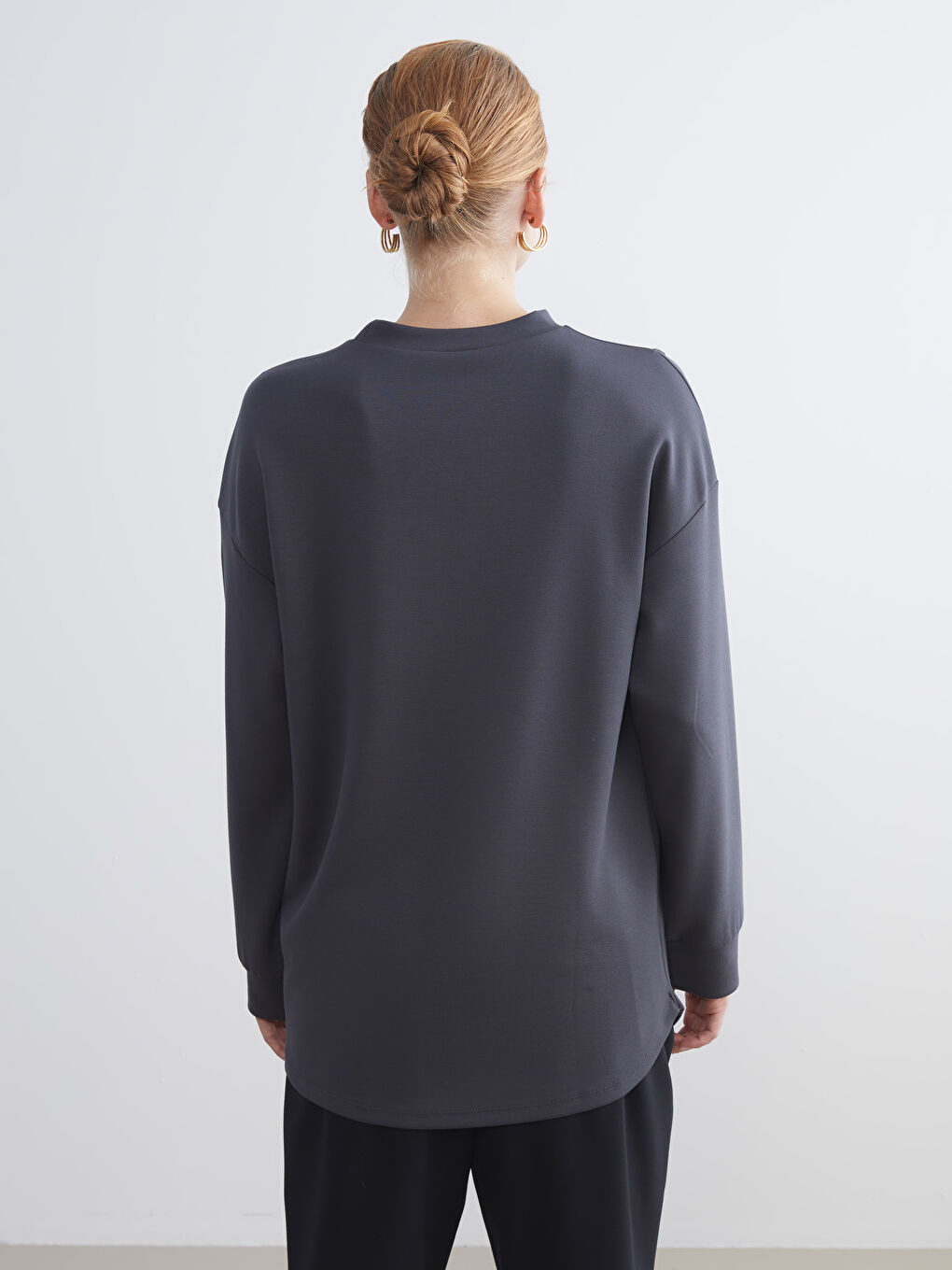 LCW Modest Crew Neck Women's Sweatshirt Tunic -W5JO32Z8-R4Q