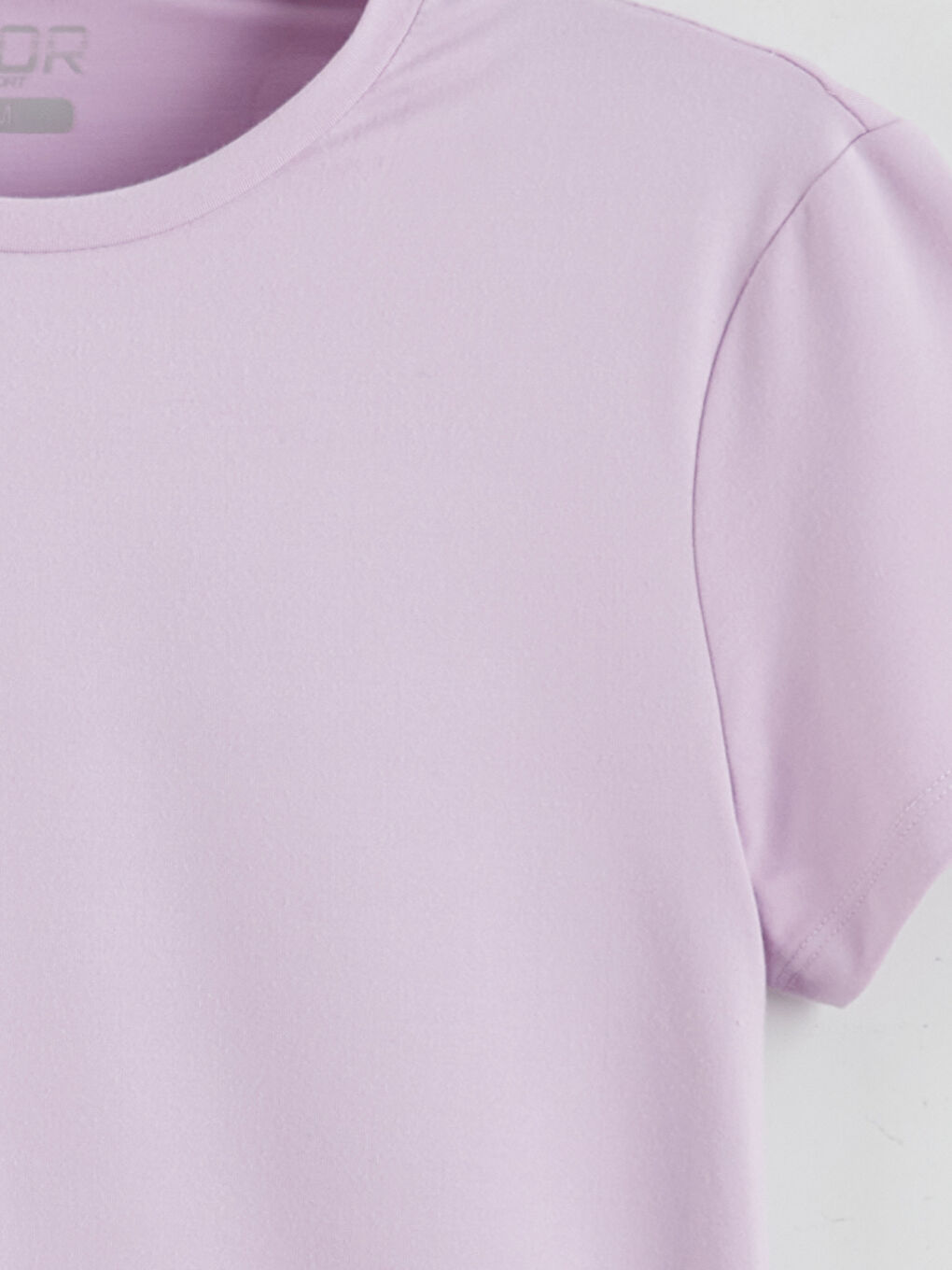 Lila Bisiklet Yaka Soft Touch Kadın Spor Tişört-5