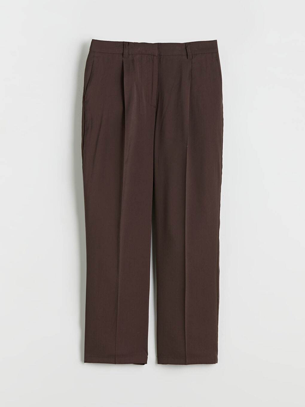 Kahverengi Beli Lastikli Kadın Pantolon-4