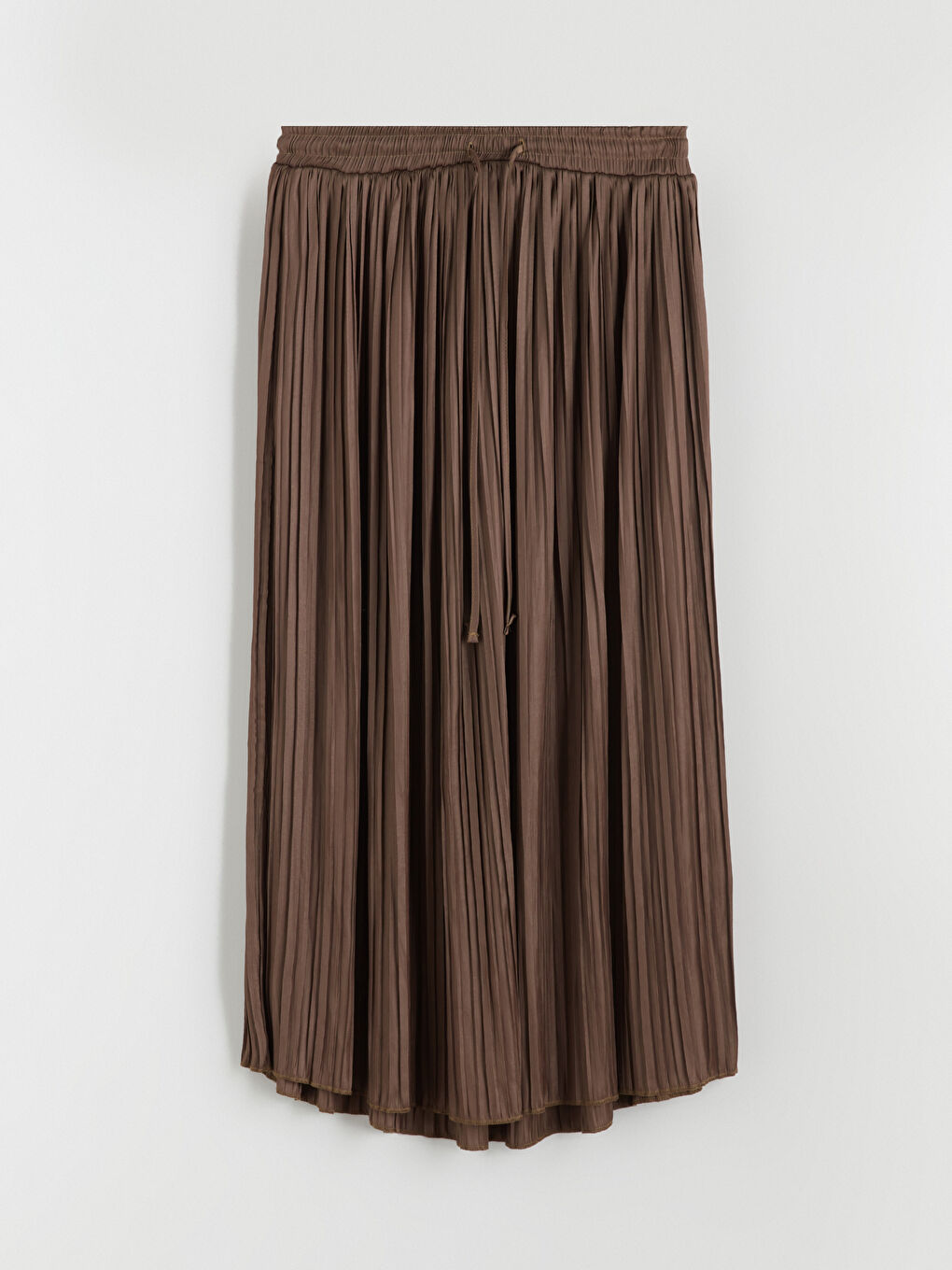 Elasticated Waist Satin Women's Pleated Skirt-4