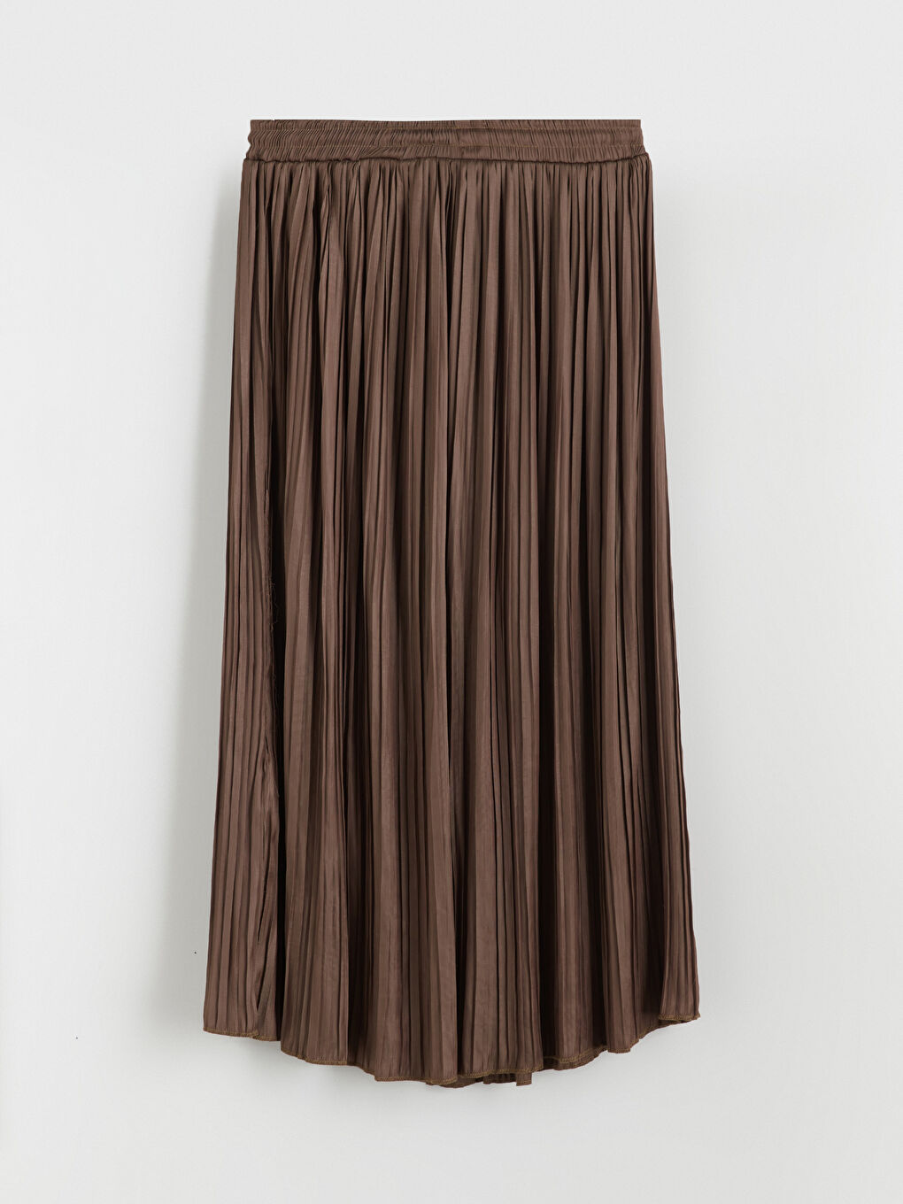 Elasticated Waist Satin Women's Pleated Skirt-5