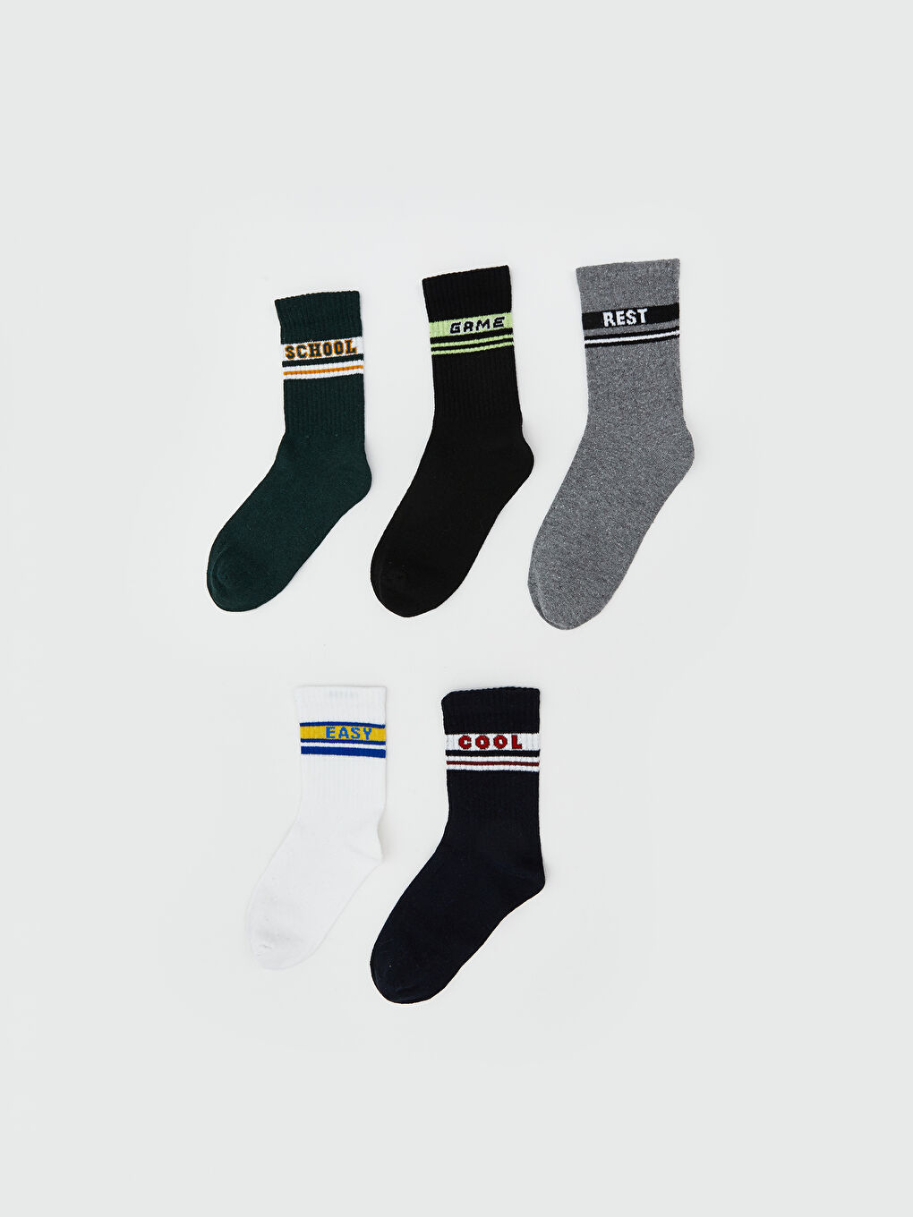 Karışık Desenli Erkek Çocuk Soket Çorap 5'li
