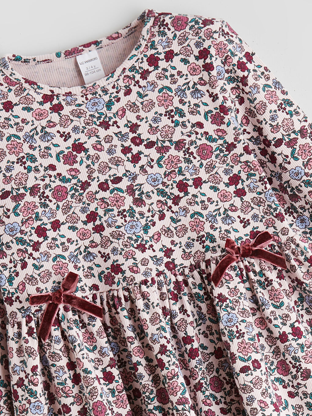 Crew Neck Floral Girls' Dress-1