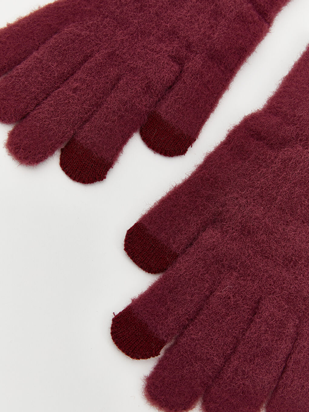 Жена Бордо Комплект шал & шапка & ръкавици-2