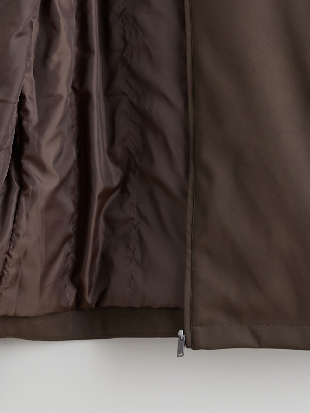 Kahverengi Standart Kalıp Kadife Yaka Erkek Mont-6