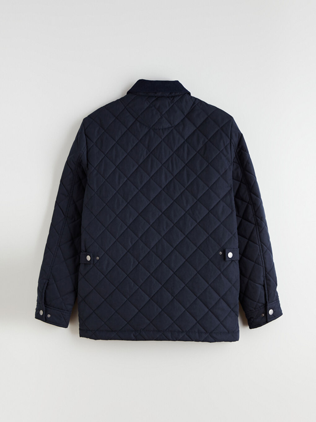 Lacivert Standart Kalıp Kadife Yaka Süet Erkek Mont-7