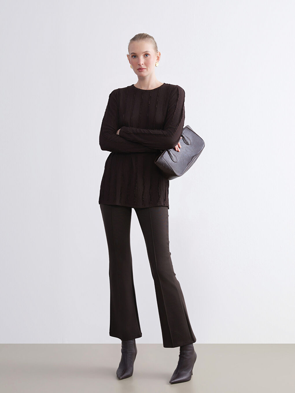 Crew Neck Textured Women's Tunic-2