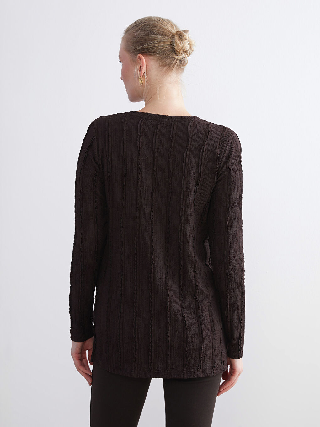 Crew Neck Textured Women's Tunic-4